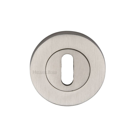 This is an image of a Heritage Brass - Key Escutcheon Satin Nickel Finish, rs2000-sn that is available to order from T.H Wiggans Ironmongery in Kendal.