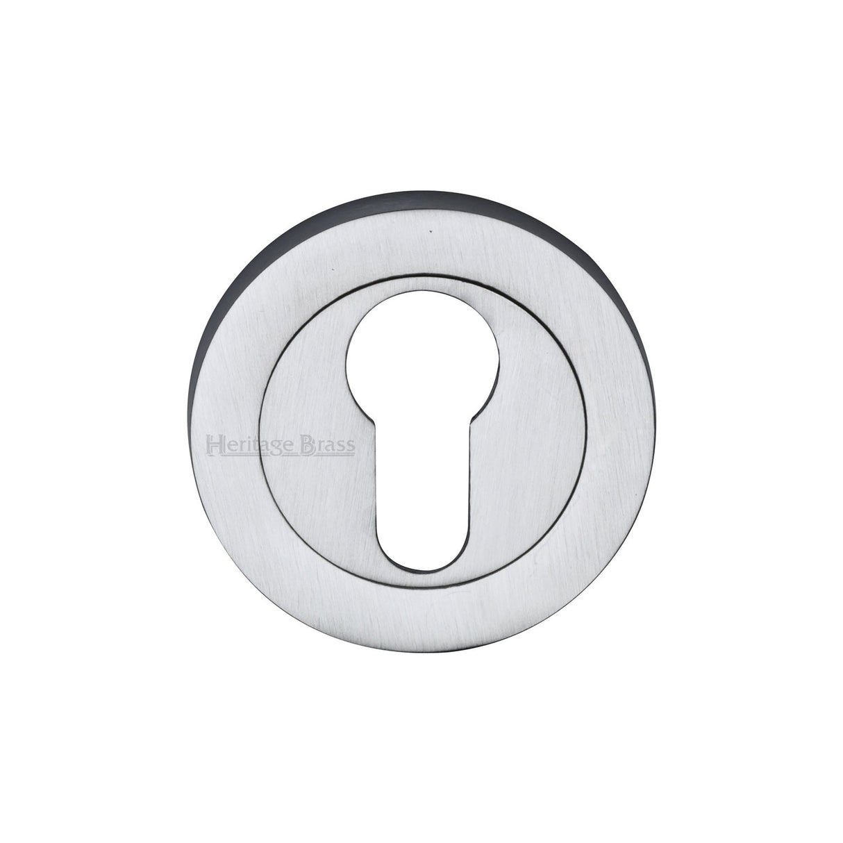 This is an image of a Heritage Brass - Euro Profile Cylinder Escutcheon Satin Chrome finish, rs2004-sc that is available to order from T.H Wiggans Ironmongery in Kendal.