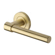 This is an image of a Heritage Brass - Door Handle Lever on Rose Phoenix Design Satin Brass Finish, rs2017-sb that is available to order from T.H Wiggans Ironmongery in Kendal.