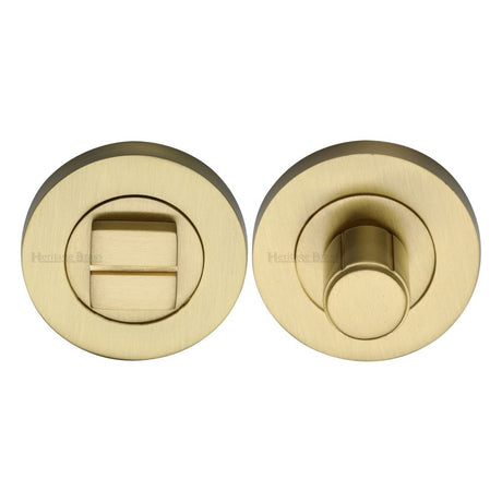 This is an image of a Heritage Brass - Thumbturn & Emergency Release Satin Brass Finish, rs2030-sb that is available to order from T.H Wiggans Ironmongery in Kendal.