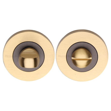 This is an image of a Heritage Brass - Thumbturn & Emergency Release Matt Bronze/Satin Brass Finish, rs4049-bsb that is available to order from T.H Wiggans Ironmongery in Kendal.