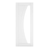 This is an image of Deanta Ravello White Primed Clear Glazed Doors available to order from T.H. Wiggans Ironmongery in Kendal