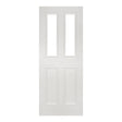 This is an image of Deanta Rochester White Primed Clear Glazed Doors available to order from T.H. Wiggans Ironmongery in Kendal