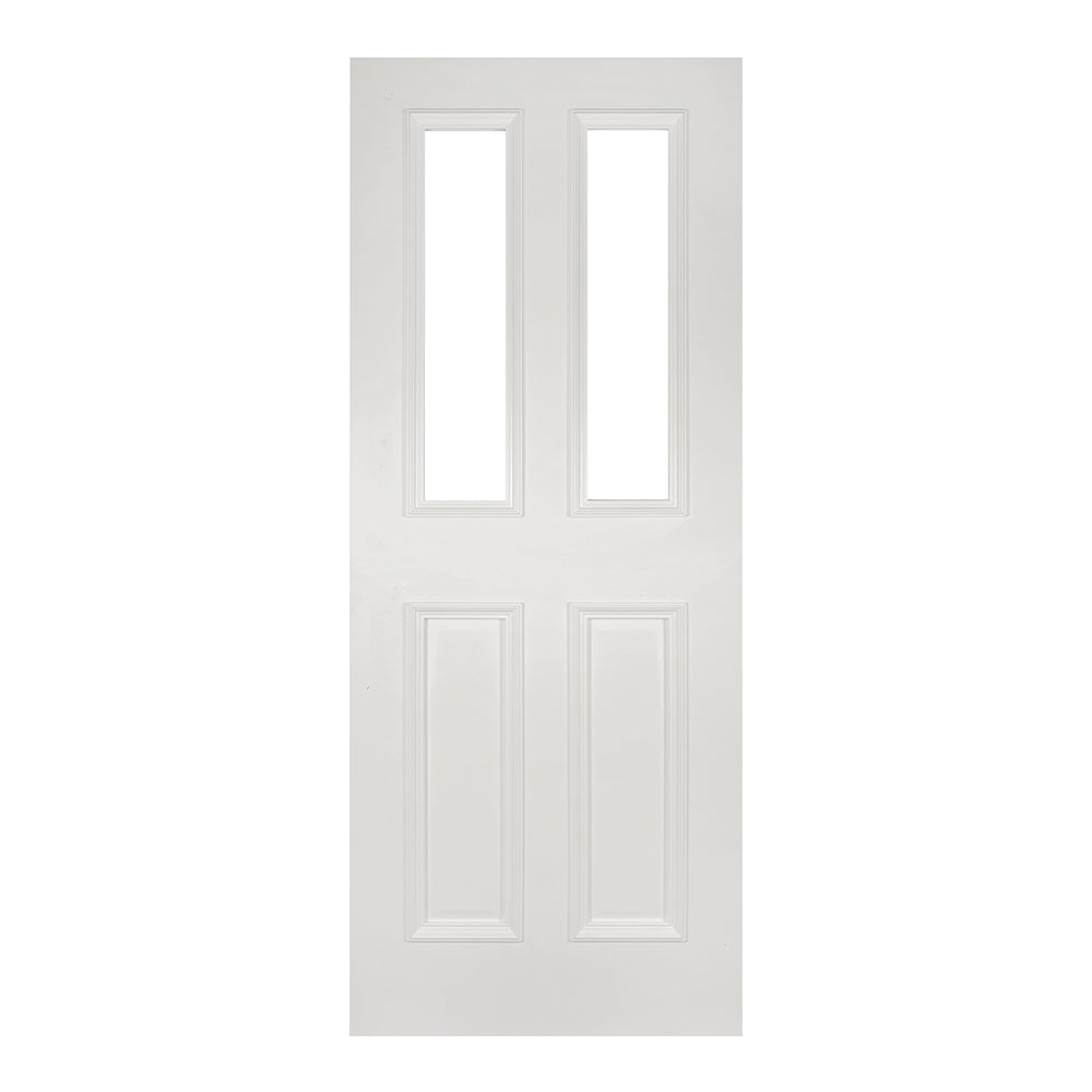 This is an image of Deanta Rochester White Primed Clear Glazed Doors available to order from T.H. Wiggans Ironmongery in Kendal