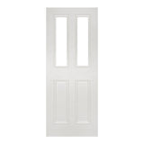 This is an image of Deanta Rochester White Primed Clear Glazed Doors available to order from T.H. Wiggans Ironmongery in Kendal