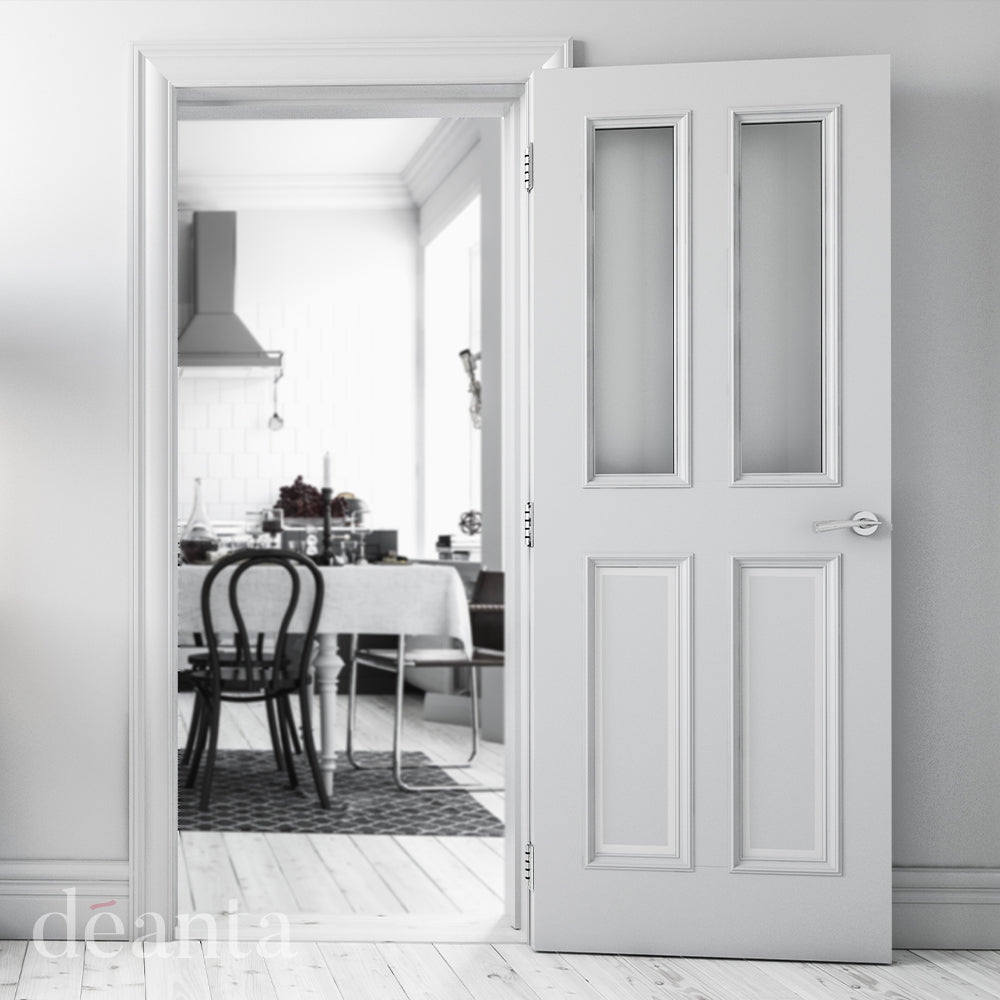 Deanta Rochester White Primed Clear Glazed Doors