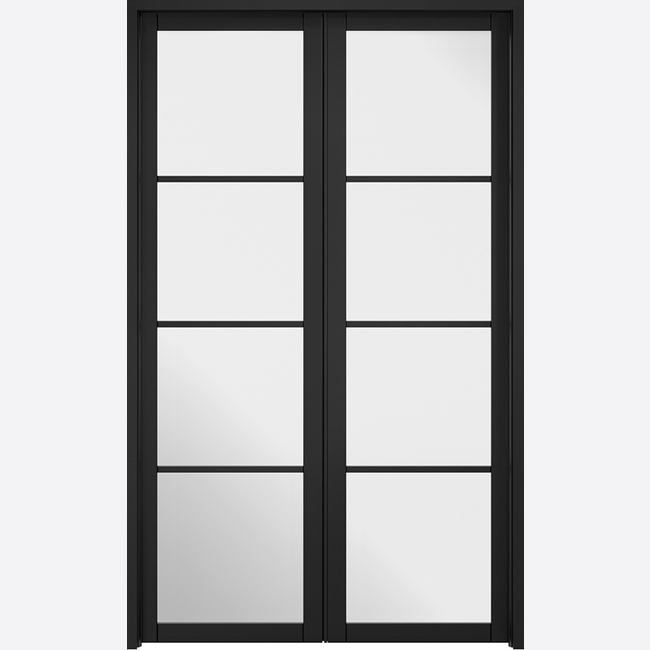 This is an image showing the LPD - Soho W4 Pre-finished Black Doors Available to order from T.H. Wiggans Ironmongery in Kendal