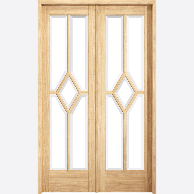 This is an image showing the LPD - Reims W4 Pre-finished Oak Doors Available to order from T.H. Wiggans Ironmongery in Kendal