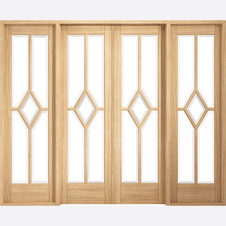 This is an image showing the LPD - Reims W8 Pre-finished Oak Doors Available to order from T.H. Wiggans Ironmongery in Kendal