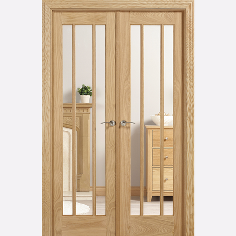 This is an image showing the LPD - Lincoln Oak W4 Unfinished Oak Doors Available to order from T.H. Wiggans Ironmongery in Kendal