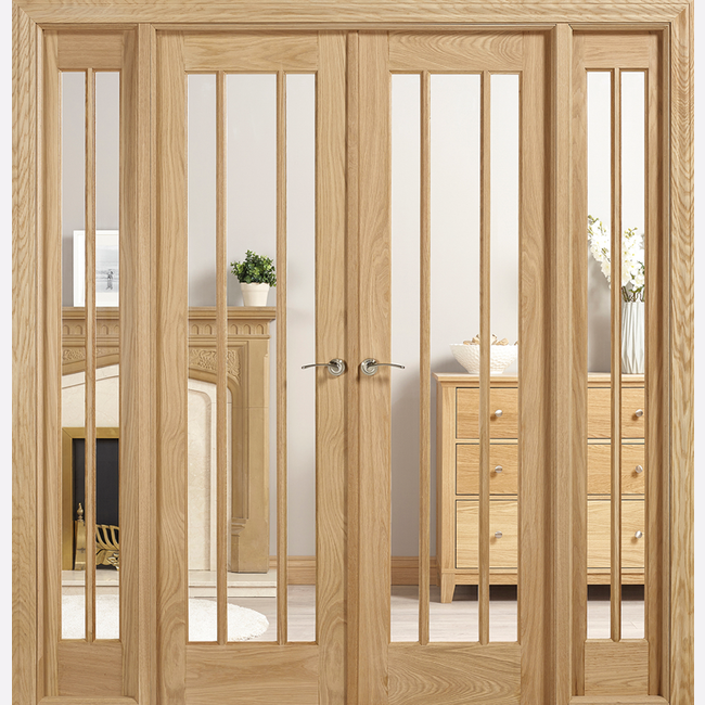 This is an image showing the LPD - Lincoln Oak W6 Unfinished Oak Doors Available to order from T.H. Wiggans Ironmongery in Kendal