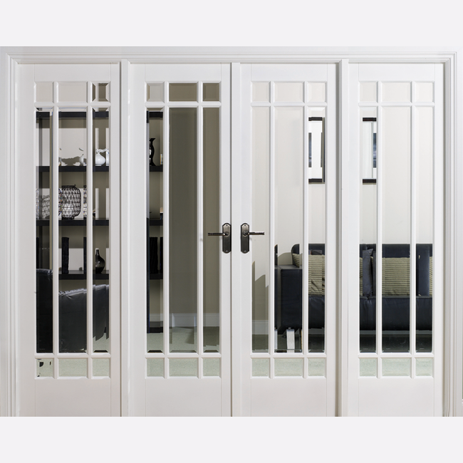 This is an image showing the LPD - Manhattan W8 Primed White Doors Available to order from T.H. Wiggans Ironmongery in Kendal