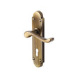 This is an image of a Heritage Brass - Door Handle Lever Lock Savoy Design Antique Brass Finish, s600-at that is available to order from T.H Wiggans Ironmongery in Kendal.