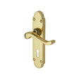 This is an image of a Heritage Brass - Door Handle Lever Lock Savoy Design Polished Brass Finish, s600-pb that is available to order from T.H Wiggans Ironmongery in Kendal.