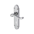 This is an image of a Heritage Brass - Door Handle Lever Lock Savoy Design Polished Chrome Finish, s600-pc that is available to order from T.H Wiggans Ironmongery in Kendal.