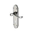 This is an image of a Heritage Brass - Door Handle Lever Lock Savoy Design Polished Nickel Finish, s600-pnf that is available to order from T.H Wiggans Ironmongery in Kendal.