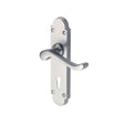 This is an image of a Heritage Brass - Door Handle Lever Lock Savoy Design Satin Chrome Finish, s600-sc that is available to order from T.H Wiggans Ironmongery in Kendal.