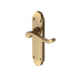 This is an image of a Heritage Brass - Door Handle Lever Latch Savoy Design Antique Brass Finish, s610-at that is available to order from T.H Wiggans Ironmongery in Kendal.
