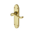 This is an image of a Heritage Brass - Door Handle Lever Latch Savoy Design Polished Brass Finish, s610-pb that is available to order from T.H Wiggans Ironmongery in Kendal.