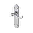 This is an image of a Heritage Brass - Door Handle Lever Latch Savoy Design Polished Chrome Finish, s610-pc that is available to order from T.H Wiggans Ironmongery in Kendal.