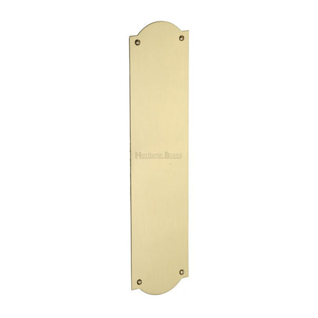 This is an image of a Heritage Brass - Fingerplate 305 x 77mm - Satin Brass Finish, s640-sb that is available to order from T.H Wiggans Ironmongery in Kendal.