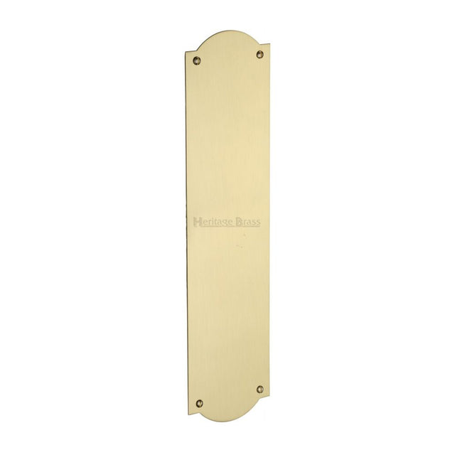 This is an image of a Heritage Brass - Fingerplate 305 x 77mm - Satin Brass Finish, s640-sb that is available to order from T.H Wiggans Ironmongery in Kendal.