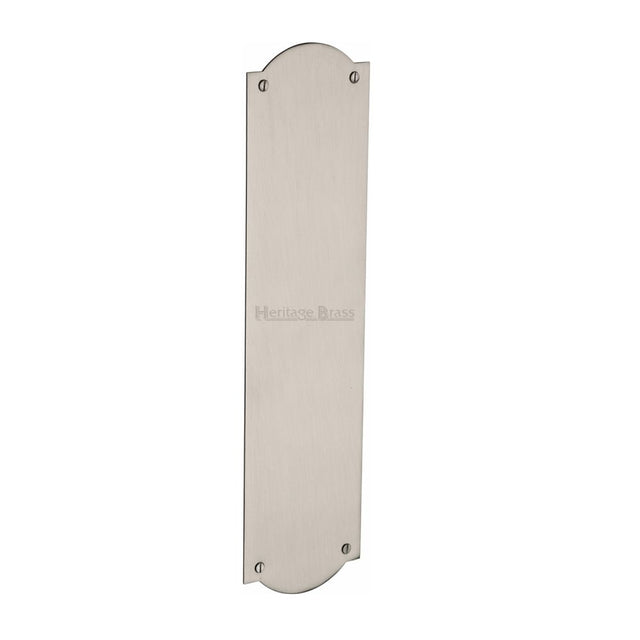 This is an image of a Heritage Brass - Fingerplate 305 x 77mm - Satin Nickel Finish, s640-sn that is available to order from T.H Wiggans Ironmongery in Kendal.