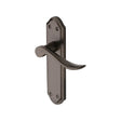 This is an image of a Heritage Brass - Door Handle Lever Latch Sandown Design Matt Bronze Finish, san1410-mb that is available to order from T.H Wiggans Ironmongery in Kendal.