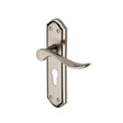 This is an image of a Heritage Brass - Door Handle for Euro Profile Plate Sandown Design Mercury Finis, san1448-mc that is available to order from T.H Wiggans Ironmongery in Kendal.