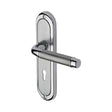 This is an image of a Heritage Brass - Door Handle Lever Lock Saturn Design Apollo Finish, sat1000-ap that is available to order from T.H Wiggans Ironmongery in Kendal.