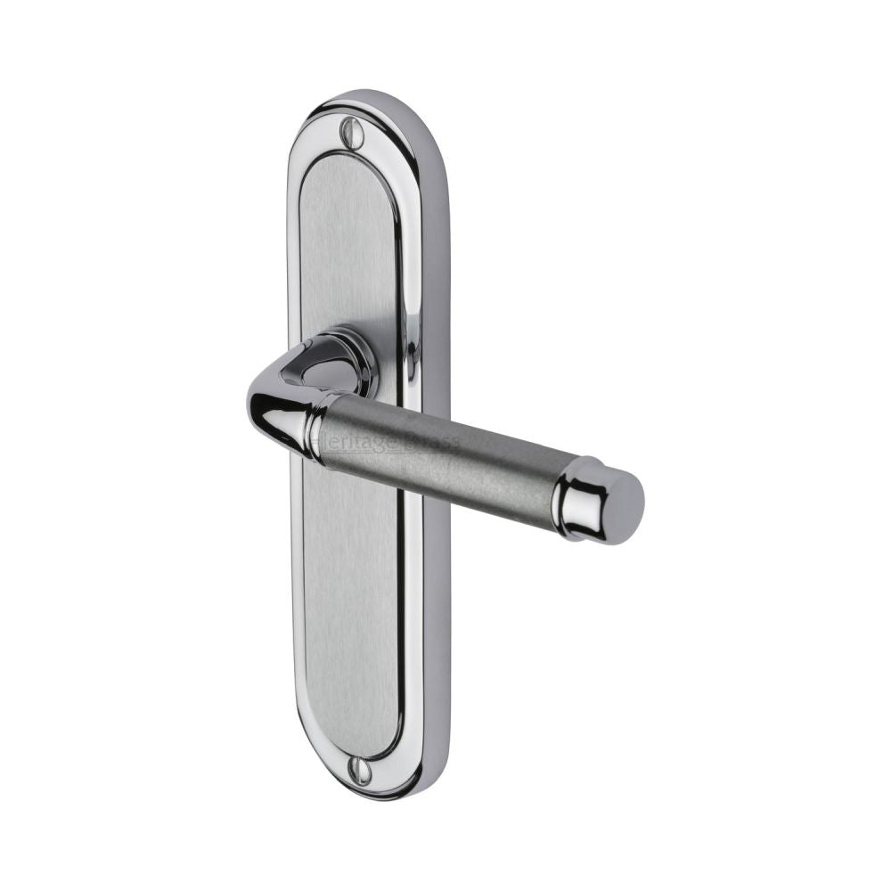 This is an image of a Heritage Brass - Door Handle Lever Latch Saturn Design Apollo Finish, sat1010-ap that is available to order from T.H Wiggans Ironmongery in Kendal.