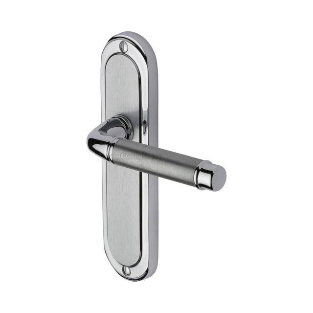 This is an image of a Heritage Brass - Door Handle Lever Latch Saturn Design Apollo Finish, sat1010-ap that is available to order from T.H Wiggans Ironmongery in Kendal.