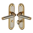 This is an image of a Heritage Brass - Door Handle for Bathroom Saturn Design Jupiter Finish, sat1030-jp that is available to order from T.H Wiggans Ironmongery in Kendal.