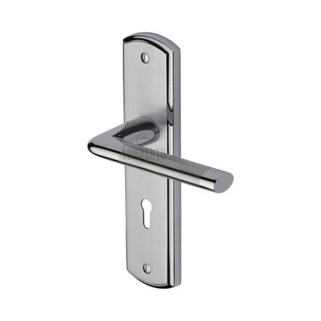 This is an image of a Sorrento - Door Handle Lever Lock Lena Design Apollo Finish, sc-2350-ap that is available to order from T.H Wiggans Ironmongery in Kendal.