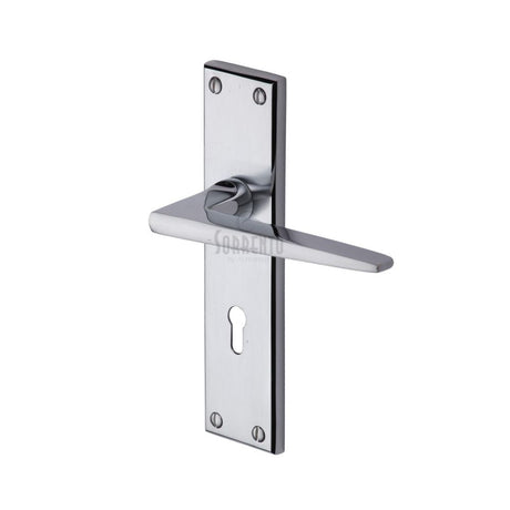 This is an image of a Sorrento - Door Handle Lever Lock Swift Design Apollo Finish, sc-3400-ap that is available to order from T.H Wiggans Ironmongery in Kendal.