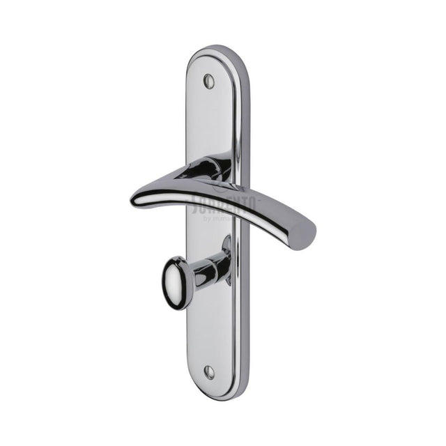 This is an image of a Sorrento - Door Handle for Bathroom Tosca Design Polished Chrome Finish, sc-4330-pc that is available to order from T.H Wiggans Ironmongery in Kendal.