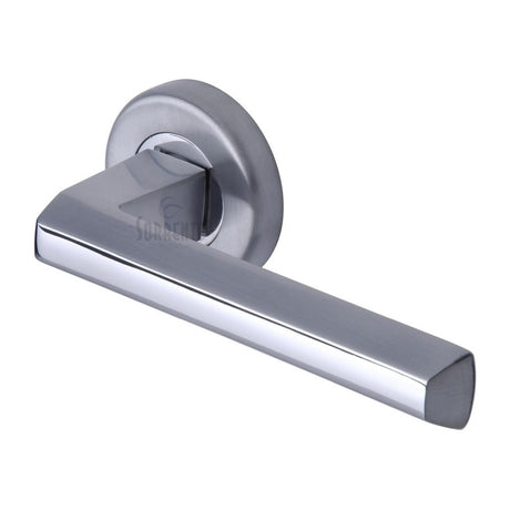 This is an image of a Sorrento - Door Handle Lever Latch on Round Rose Deda Design Apollo Finish, sc-4754-ap that is available to order from T.H Wiggans Ironmongery in Kendal.