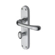 This is an image of a Sorrento - Door Handle for Bathroom Donna Design Satin Chrome Finish, sc-6330-sc that is available to order from T.H Wiggans Ironmongery in Kendal.