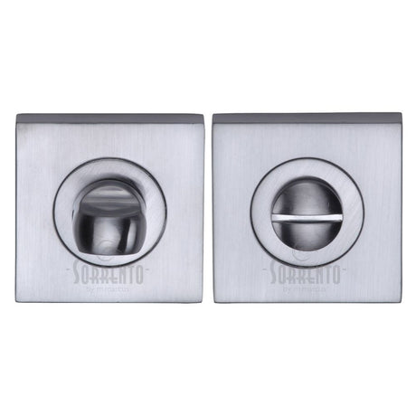 This is an image of a Sorrento - Square Thumbturn & Emergency Release Satin Chrome Finish, sc-sq0195-sc that is available to order from T.H Wiggans Ironmongery in Kendal.
