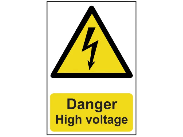 Danger High Voltage - PVC Sign 200 x 300mm