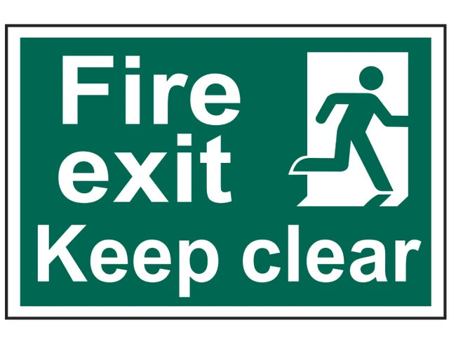 Fire Exit Keep Clear - PVC Sign 300 x 200mm