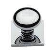 This is an image of a Heritage Brass - Cabinet Knob Victorian Round Design with Square Backplate 32mm, sq113-pc that is available to order from T.H Wiggans Ironmongery in Kendal.
