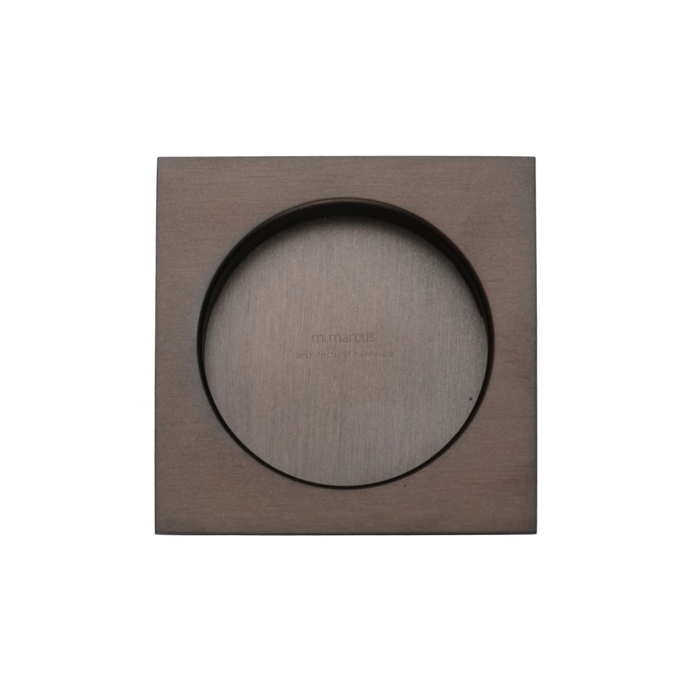 This is an image of a M.Marcus - SLD Square Flush Pull Pair Matt Bronze, sq2327-mb that is available to order from T.H Wiggans Ironmongery in Kendal.