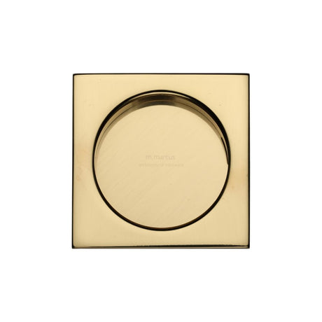 This is an image of a M.Marcus - SLD Square Flush Pull Pair Polished Brass, sq2327-pb that is available to order from T.H Wiggans Ironmongery in Kendal.