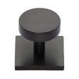 This is an image of a Heritage Brass - Cabinet Knob Disc Design with Square Backplate 32mm Matt Bronze, sq3880-mb that is available to order from T.H Wiggans Ironmongery in Kendal.