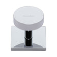 This is an image of a Heritage Brass - Cabinet Knob Disc Design with Square Backplate 32mm Polished Chrome, sq3880-pc that is available to order from T.H Wiggans Ironmongery in Kendal.