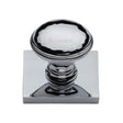 This is an image of a Heritage Brass - Cabinet Knob Diamond Cut Design with Square Backplate 32mm Polished, sq4545-pc that is available to order from T.H Wiggans Ironmongery in Kendal.
