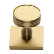 This is an image of a Heritage Brass - Cabinet Knob Venetian Design with Square Backplate 32mm Satin Br, sq4547-sb that is available to order from T.H Wiggans Ironmongery in Kendal.