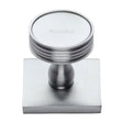 This is an image of a Heritage Brass - Cabinet Knob Venetian Design with Square Backplate 32mm Satin Ch, sq4547-sc that is available to order from T.H Wiggans Ironmongery in Kendal.