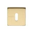 This is an image of a Heritage Brass - Square Key Escutcheon Satin Brass Finish, sq5002-sb that is available to order from T.H Wiggans Ironmongery in Kendal.